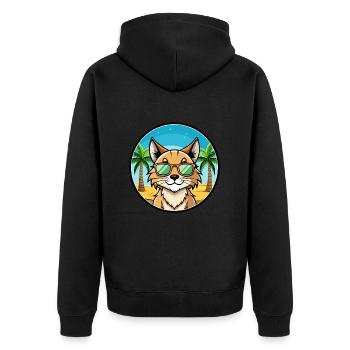 Eurasian Lynx Cat Breed Cartoon Lunettes de soleil Beach - Veste à capuche bio Premium Unisexe - noir - Dos - Nico (187cm)