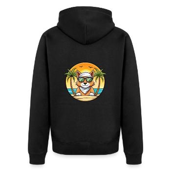 Lunettes de soleil de race de chat Mau arabe de plage - Veste à capuche bio Premium Unisexe - noir - Dos - Nico (187cm)