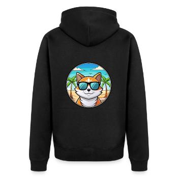 Lunettes de soleil de dessin animé de race de chat calicot dilué plage - Veste à capuche bio Premium Unisexe - noir - Dos - Nico (187cm)
