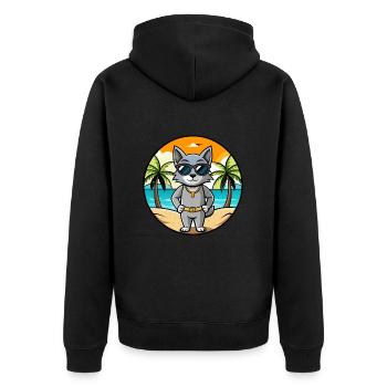Korat Cat Breed Cartoon Lunettes de soleil Beach - Veste à capuche bio Premium Unisexe - noir - Dos - Nico (187cm)
