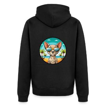 Peterbald Cat Breed Cartoon Lunettes de soleil Beach - Veste à capuche bio Premium Unisexe - noir - Dos - Nico (187cm)