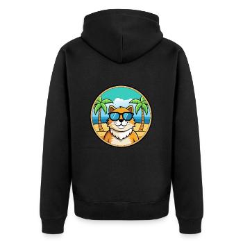 Ragamuffin Lunettes de soleil de dessin animé de race de chat plage - Veste à capuche bio Premium Unisexe - noir - Dos - Nico (187cm)
