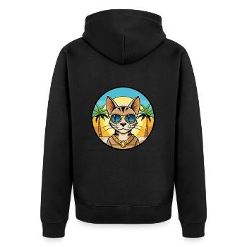 Lunettes de soleil de dessin animé de race de chat Mau égyptienne arabe - Veste à capuche bio Premium Unisexe - noir - Dos - Nico (187cm)