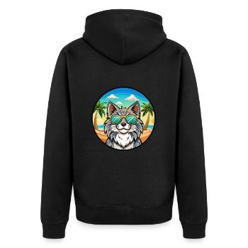 Forêt norvégienne Race Dessin animé Lunettes de soleil Plage - Veste à capuche bio Premium Unisexe - noir - Dos - Nico (187cm)