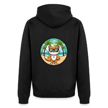 Khao Manee Cat Breed Cartoon Lunettes de soleil Beach - Veste à capuche bio Premium Unisexe - noir - Dos - Nico (187cm)
