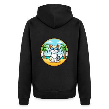 Turc Van Chat Race Dessin Animé Lunettes de Soleil Plage - Veste à capuche bio Premium Unisexe - noir - Dos - Nico (187cm)