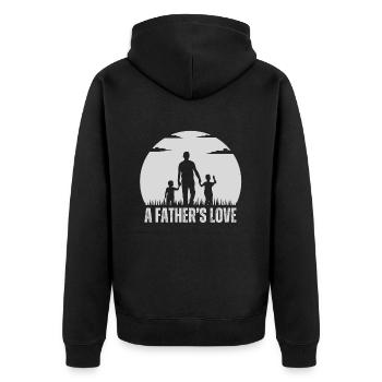 father and son - Unisex Premium Organic Zip Hoodie - black - Back - Nico (187cm)