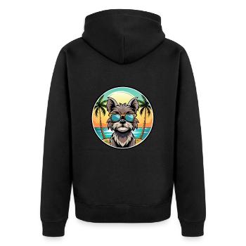 Affenpinscher Dog Breed Cartoon Sunglasses Beach - Unisex Premium Organic Zip Hoodie - black - Back - Nico (187cm)