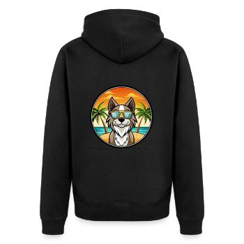 Alpine Spaniel Dog Breed Cartoon Sunglasses Beach - Unisex Premium Organic Zip Hoodie - black - Back - Nico (187cm)