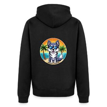 Alaskan Klee Kai Chien Race Dessin Animé Lunettes De Soleil Plage - Veste à capuche bio Premium Unisexe - noir - Dos - Nico (187cm)