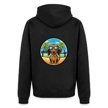 Alpine Dachsbracke Dog Breed Lunettes de soleil de dessin animé - Veste à capuche bio Premium Unisexe - noir - Dos - Nico (187cm)