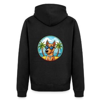Andalusischer Windhund Rasse Cartoon Sonnenbrille Strand - Unisex Premium Bio Zip Hoodie - Schwarz - Hinten - Nico (187cm)