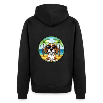 Beagle Harrier Chien Race Dessin Animé Lunettes de soleil Plage - Veste à capuche bio Premium Unisexe - noir - Dos - Nico (187cm)