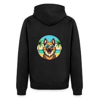 Belge Tervuren Chien Race Dessin Animé Lunettes De Soleil Plage - Veste à capuche bio Premium Unisexe - noir - Dos - Nico (187cm)
