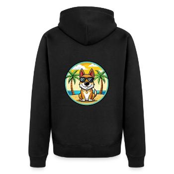 Ariegeois Chien Race Dessin Animé Lunettes de Soleil Plage - Veste à capuche bio Premium Unisexe - noir - Dos - Nico (187cm)