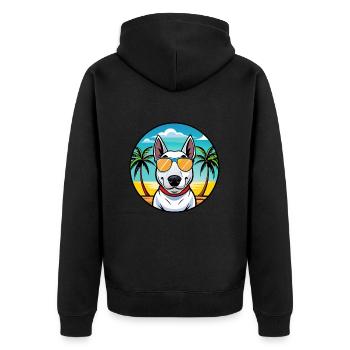 Bull Terrier Dog Breed Cartoon Sunglasses Beach - Unisex Premium Organic Zip Hoodie - black - Back - Nico (187cm)