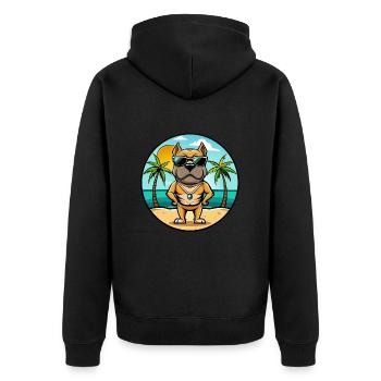 Bull Boxer Chien Race Dessin Animé Lunettes De Soleil Plage - Veste à capuche bio Premium Unisexe - noir - Dos - Nico (187cm)