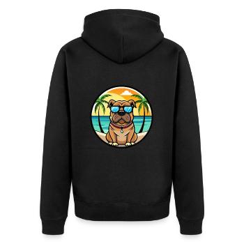 Bullmastiff Chien Race Dessin Animé Lunettes De Soleil Plage - Veste à capuche bio Premium Unisexe - noir - Dos - Nico (187cm)