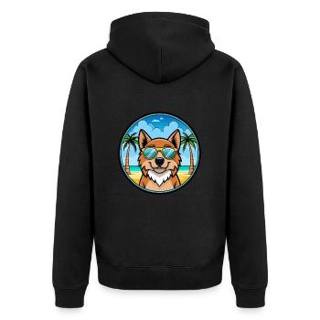 Caucasien Ovcharka Chien Race Dessin Animé Lunettes de soleil - Veste à capuche bio Premium Unisexe - noir - Dos - Nico (187cm)