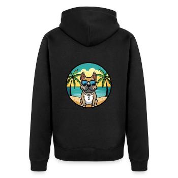 Braque Du Bourbonnais Hunderasse Cartoon Sonnenbrille - Unisex Premium Bio Zip Hoodie - Schwarz - Hinten - Nico (187cm)