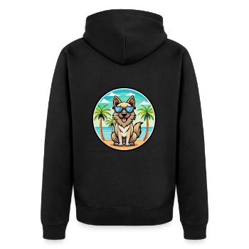 Carpathian Shepherd Dog Breed Cartoon Sunglasses - Unisex Premium Organic Zip Hoodie - black - Back - Nico (187cm)