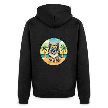Chien de berger croate race dessin animé lunettes de soleil plage - Veste à capuche bio Premium Unisexe - noir - Dos - Nico (187cm)