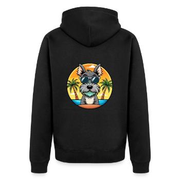 Cesky Terrier Hunderasse Cartoon Sonnenbrille Strand - Unisex Premium Bio Zip Hoodie - Schwarz - Hinten - Nico (187cm)
