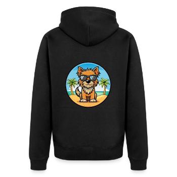 Lunettes de soleil de dessin animé de race de chien griffon belge plage - Veste à capuche bio Premium Unisexe - noir - Dos - Nico (187cm)