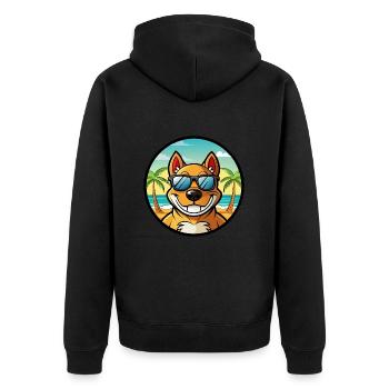 Cordoba Fighting Dog Breed Cartoon Sunglass Beach - Unisex Premium Organic Zip Hoodie - black - Back - Nico (187cm)