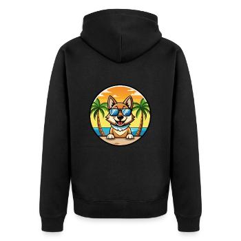 Tschechoslowakische Vlcak Hunderasse Cartoon Sonnenbrille - Unisex Premium Bio Zip Hoodie - Schwarz - Hinten - Nico (187cm)