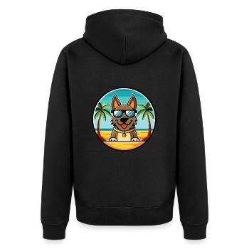 Deutsche Bracke Hunderasse Cartoon Sonnenbrille Strand - Unisex Premium Bio Zip Hoodie - Schwarz - Hinten - Nico (187cm)