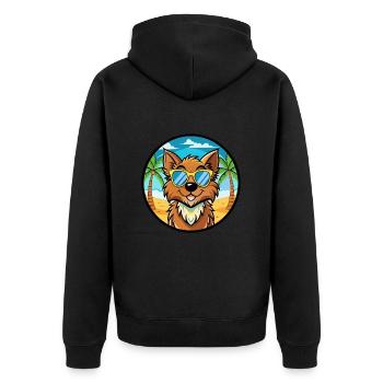 Griffon Nivernais Chien Race Dessin Animé Lunettes De Soleil Plage - Veste à capuche bio Premium Unisexe - noir - Dos - Nico (187cm)