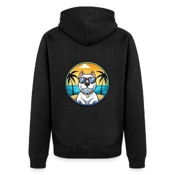 Dogue Argentino Chien Race Dessin Animé Lunettes De Soleil Plage - Veste à capuche bio Premium Unisexe - noir - Dos - Nico (187cm)