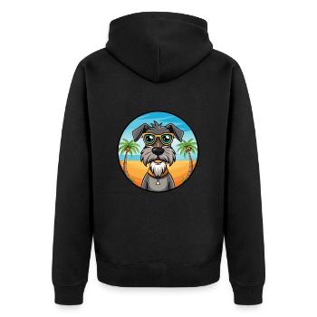 Deutscher Wachtelhund Hunderasse Cartoon Sonnenbrille - Unisex Premium Bio Zip Hoodie - Schwarz - Hinten - Nico (187cm)