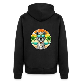 Irish Wolfhound Chien Race Dessin Animé Lunettes De Soleil Plage - Veste à capuche bio Premium Unisexe - noir - Dos - Nico (187cm)