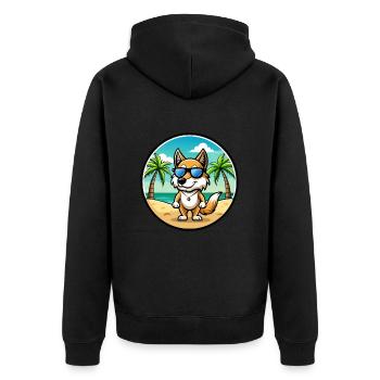 Italien Volpino Chien Race Dessin Animé Lunettes De Soleil Plage - Veste à capuche bio Premium Unisexe - noir - Dos - Nico (187cm)