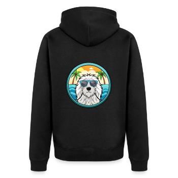 Komondor Chien Race Dessin Animé Lunettes de Soleil Plage - Veste à capuche bio Premium Unisexe - noir - Dos - Nico (187cm)