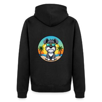 Mittelschnauzer Hunderasse Cartoon Sonnenbrille Strand - Unisex Premium Bio Zip Hoodie - Schwarz - Hinten - Nico (187cm)