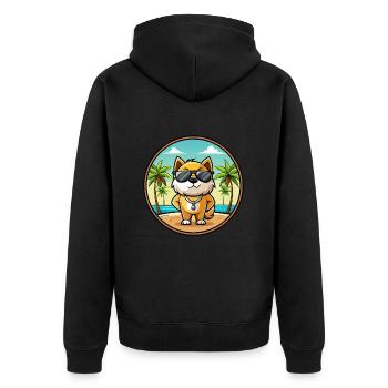 Milieu Asiatique Ovtcharka Chien Race Dessin Animé Plage - Veste à capuche bio Premium Unisexe - noir - Dos - Nico (187cm)