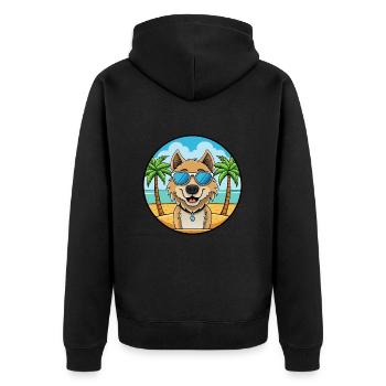 Kuchi Afghan Shepard Dog Breed Cartoon Sunglasses - Unisex Premium Organic Zip Hoodie - black - Back - Nico (187cm)
