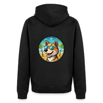 Lucas Terrier Hunderasse Cartoon Sonnenbrille Strand - Unisex Premium Bio Zip Hoodie - Schwarz - Hinten - Nico (187cm)