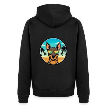 Manchester Terrier Hunderasse Cartoon Sonnenbrille - Unisex Premium Bio Zip Hoodie - Schwarz - Hinten - Nico (187cm)