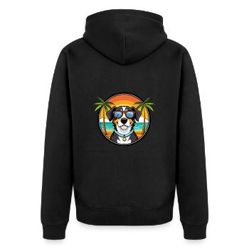 Entlebucher Sennenhund Rasse Cartoon Sonnenbrille - Unisex Premium Bio Zip Hoodie - Schwarz - Hinten - Nico (187cm)