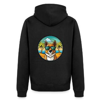 New Zealand Huntaway Dog Breed Cartoon Sunglasses - Unisex Premium Organic Zip Hoodie - black - Back - Nico (187cm)