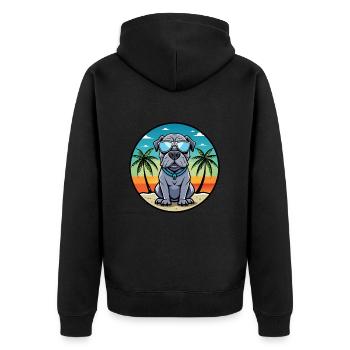 Neapolitanische Dogge Hunderasse Cartoon Sonnenbrille - Unisex Premium Bio Zip Hoodie - Schwarz - Hinten - Nico (187cm)