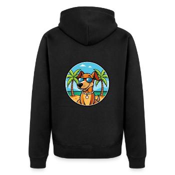 Polnische Jagdhunderasse Cartoon Sonnenbrille Strand - Unisex Premium Bio Zip Hoodie - Schwarz - Hinten - Nico (187cm)