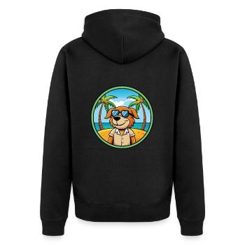 Poitevin Hound Dog Breed Cartoon Sunglasses Beach - Unisex Premium Organic Zip Hoodie - black - Back - Nico (187cm)