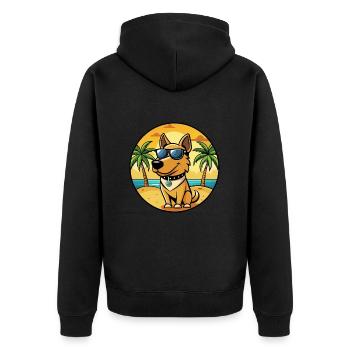 Polonais Chien De Chasse Race Dessin Animé Lunettes De Soleil Plage - Veste à capuche bio Premium Unisexe - noir - Dos - Nico (187cm)