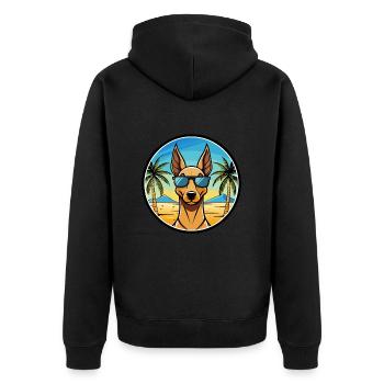 Pharaoh Hound Dog Breed Cartoon Sunglasses Beach - Unisex Premium Organic Zip Hoodie - black - Back - Nico (187cm)