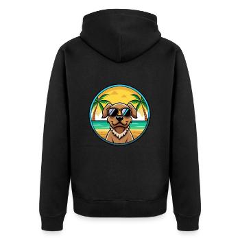 Pudelpointer Hunderasse Cartoon Sonnenbrille Strand - Unisex Premium Bio Zip Hoodie - Schwarz - Hinten - Nico (187cm)